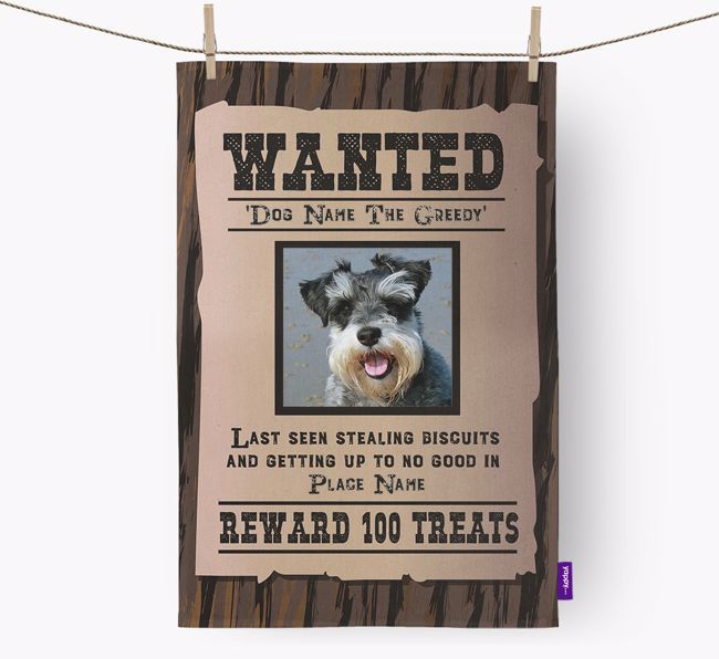 'Wanted Poster' - {breedFullName} Photo Upload Dish Towel